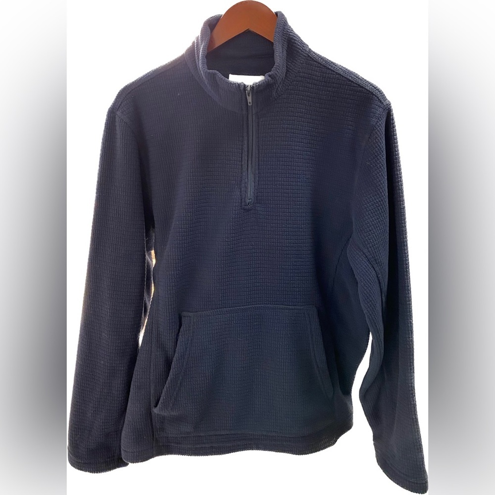 Mens Polar Fleece Slate Blue 1/4 Zip Pullover Size L